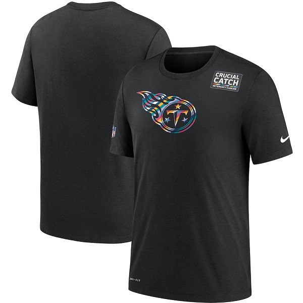 Men's Tennessee Titans Black NFL 2020 Sideline Crucial Catch Performance T-Shirt